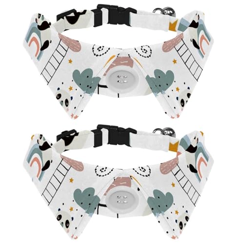 Eslifey Hundehalsband mit Fliege, verstellbar, formelles Smokinghalsband mit abnehmbarem Hemdkragen, Katzenhalsbänder für kleine Haustiere, schlafende Pandas, Mond, Regenbogen, Wolken, Nachtmuster, 2 Eslifey Hundehalsband mit Fliege, verstellbar, formelles Smokinghalsband mit abnehmbarem Hemdkragen, Katzenhalsbänder für kleine Haustiere, schlafende Pandas, Mond, Regenbogen, Wolken, Nachtmuster, 2 von Eslifey