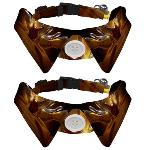 Eslifey Hundehalsband mit Fliege und Glöckchen, 3D-Bowling-Sportball, verstellbares Revers-Design, Katzenfliege, Halsband für kleine Haustiere, 2 Stück von Eslifey