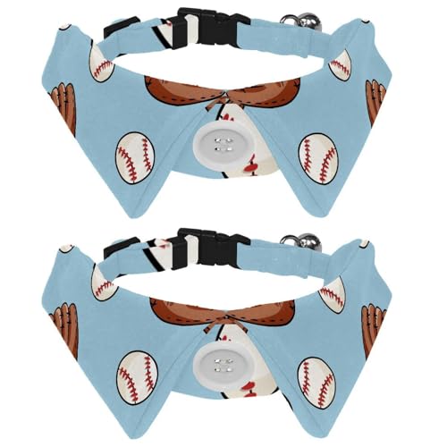 Eslifey Hundehalsband mit Fliege und Glöckchen, Baseball-Bälle und Handschuhe, verstellbares Revers-Design, Katzenfliege, Halsband für kleine Haustiere, 2 Stück Eslifey Hundehalsband mit Fliege und Glöckchen, Baseball-Bälle und Handschuhe, verstellbares Revers-Design, Katzenfliege, Halsband für kleine Haustiere, 2 Stück von Eslifey