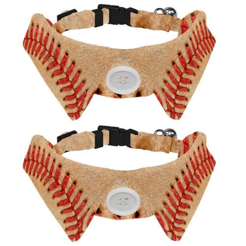 Eslifey Hundehalsband mit Fliege und Glöckchen, Vintage-Holz-Stil, Baseball-Sportball, verstellbares Revers-Design, Katzen-Fliege, Halsband für kleine Haustiere, 2 Stück Eslifey Hundehalsband mit Fliege und Glöckchen, Vintage-Holz-Stil, Baseball-Sportball, verstellbares Revers-Design, Katzen-Fliege, Halsband für kleine Haustiere, 2 Stück von Eslifey