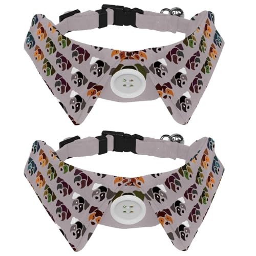 Eslifey Hundehalsband mit Fliege und Glöckchen, buntes Hundefutter, verstellbares Revers-Design, Katzenfliege, Halsband für kleine Haustiere, 2 Stück Eslifey Hundehalsband mit Fliege und Glöckchen, buntes Hundefutter, verstellbares Revers-Design, Katzenfliege, Halsband für kleine Haustiere, 2 Stück von Eslifey