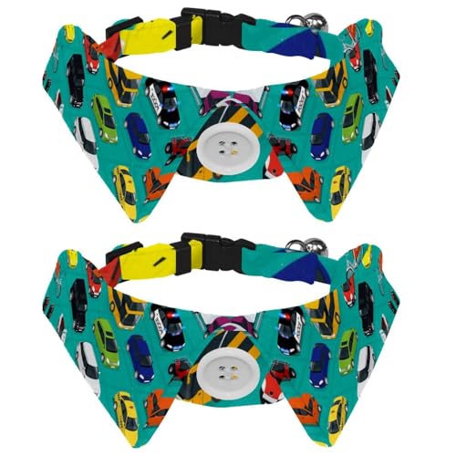 Eslifey Hundehalsband mit Fliege und Glöckchen, für Auto, Transport, Limousine, Van, Lastwagen, Geländewagen, Bus, Roller, verstellbares Revers-Design, Katzen-Fliege, Halsband für kleine Haustiere, 2 Eslifey Hundehalsband mit Fliege und Glöckchen, für Auto, Transport, Limousine, Van, Lastwagen, Geländewagen, Bus, Roller, verstellbares Revers-Design, Katzen-Fliege, Halsband für kleine Haustiere, 2 von Eslifey