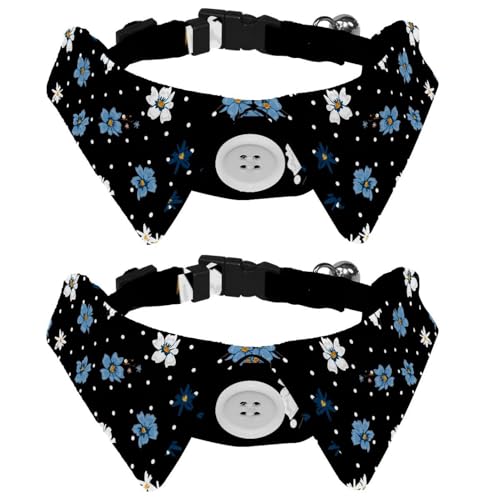 Eslifey Hundehalsband mit Fliege und Glöckchen, schöne Wildblumen, gepunktet, verstellbares Revers-Design, Katzenfliege, Halsband für kleine Haustiere, 2 Stück Eslifey Hundehalsband mit Fliege und Glöckchen, schöne Wildblumen, gepunktet, verstellbares Revers-Design, Katzenfliege, Halsband für kleine Haustiere, 2 Stück von Eslifey
