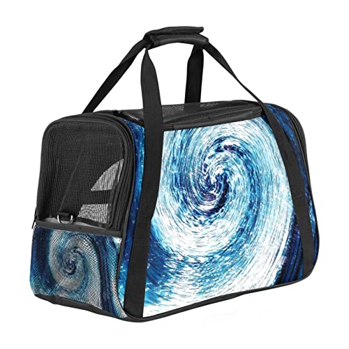 Haustier-Tragetasche, blau, Vortex-Wellenmuster, weich, für Corgi, Katzen, Hunde, Welpen, bequem, tragbar, faltbar, von Fluggesellschaften zugelassen Haustier-Tragetasche, blau, Vortex-Wellenmuster, weich, für Corgi, Katzen, Hunde, Welpen, bequem, tragbar, faltbar, von Fluggesellschaften zugelassen von Eslifey