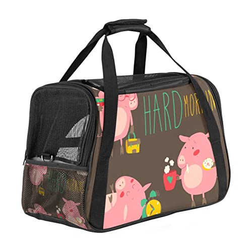 Haustier-Tragetasche für Haustiere, Pink Pig Hard Morning Soft Sided Travel Carrier for Corgi, Cats, Dogs Puppy Comfort Portable Foldable Pet Bag Airline Approved Haustier-Tragetasche für Haustiere, Pink Pig Hard Morning Soft Sided Travel Carrier for Corgi, Cats, Dogs Puppy Comfort Portable Foldable Pet Bag Airline Approved von Eslifey