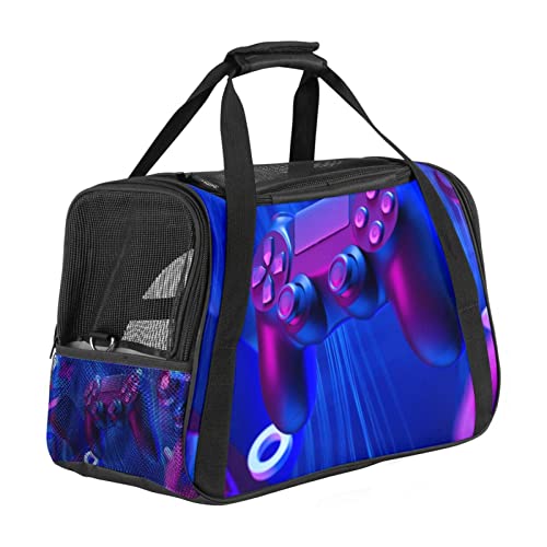 Haustier-Tragetasche mit 3D-Gaming-Controller-Muster, weiche Seiten, für Haustiere, für Corgi, Katzen, Hunde, Welpen, bequem, tragbar, faltbar, von Fluggesellschaften zugelassen Haustier-Tragetasche mit 3D-Gaming-Controller-Muster, weiche Seiten, für Haustiere, für Corgi, Katzen, Hunde, Welpen, bequem, tragbar, faltbar, von Fluggesellschaften zugelassen von Eslifey