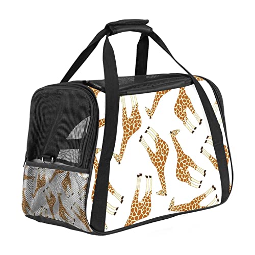 Haustier-Tragetasche mit Giraffen-Muster, weiche Seiten, für Corgi, Katzen, Hunde, Welpen, bequem, tragbar, faltbar, von Fluggesellschaften zugelassen Haustier-Tragetasche mit Giraffen-Muster, weiche Seiten, für Corgi, Katzen, Hunde, Welpen, bequem, tragbar, faltbar, von Fluggesellschaften zugelassen von Eslifey