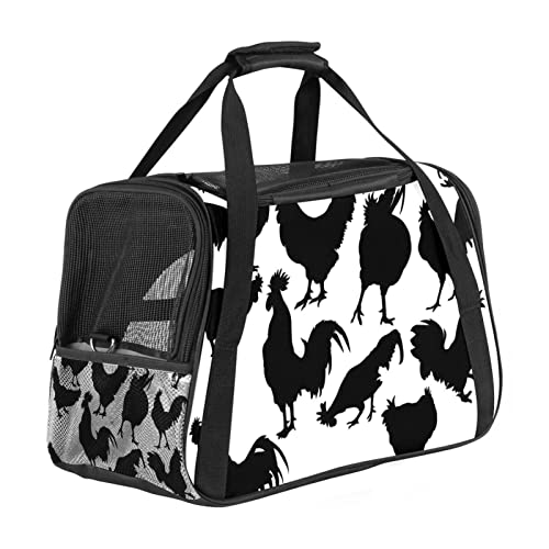 Haustier-Tragetasche mit Hahn-Silhouetten, weiche Seiten, für Haustiere, für Corgi, Katzen, Hunde, Welpen, bequem, tragbar, faltbar, von Fluggesellschaften zugelassen Haustier-Tragetasche mit Hahn-Silhouetten, weiche Seiten, für Haustiere, für Corgi, Katzen, Hunde, Welpen, bequem, tragbar, faltbar, von Fluggesellschaften zugelassen von Eslifey