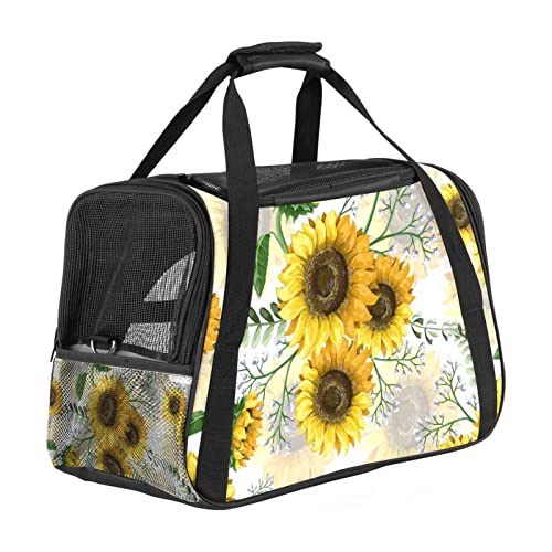 Haustier-Tragetasche mit Sonnenblumen-Motiv, weich, für Corgi, Katzen, Hunde, Welpen, bequem, tragbar, faltbar, von Fluggesellschaften zugelassen Haustier-Tragetasche mit Sonnenblumen-Motiv, weich, für Corgi, Katzen, Hunde, Welpen, bequem, tragbar, faltbar, von Fluggesellschaften zugelassen von Eslifey