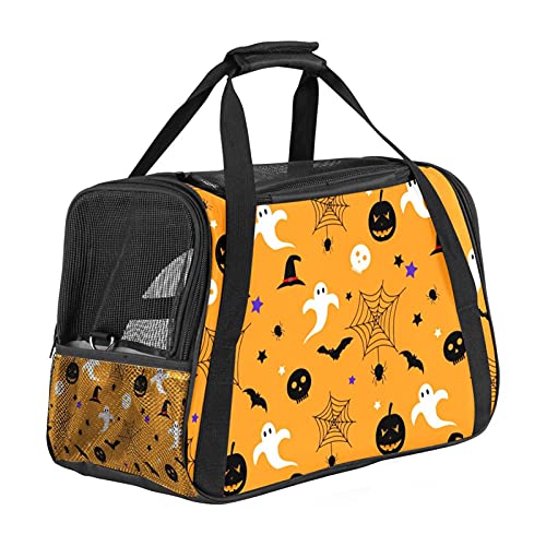 Haustier-Transporttasche für Katzen, Hunde, Welpen, mit gruseligem Muster, weich, tragbar, faltbar, für Fluggesellschaften zugelassen von Eslifey