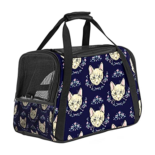 Haustier-Transporttasche für Katzen, Kätzchen, weiche Seiten, tragbar, faltbar, Fluggesellschaften zugelassen von Eslifey
