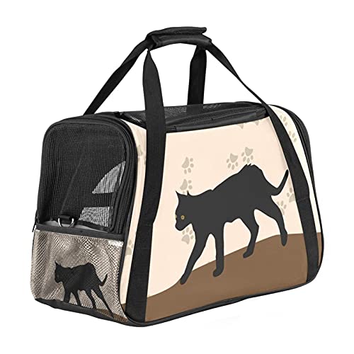 Haustier-Transporttasche für Katzen, Pfotenabdrücke, weich, tragbar, faltbar, Fluggesellschaft zugelassen von Eslifey