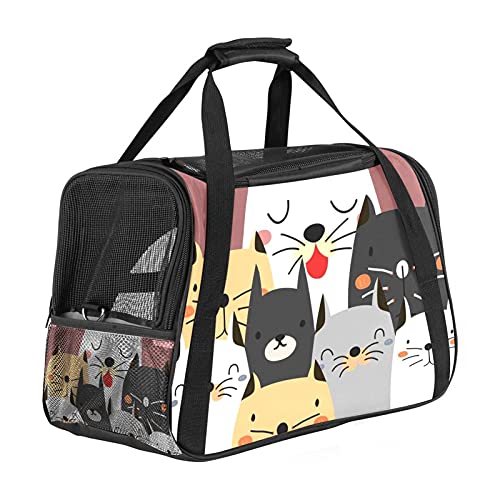 Haustier-Transporttasche für Katzen, weiche Seiten, tragbar, faltbar, Fluggesellschaften zugelassen von Eslifey