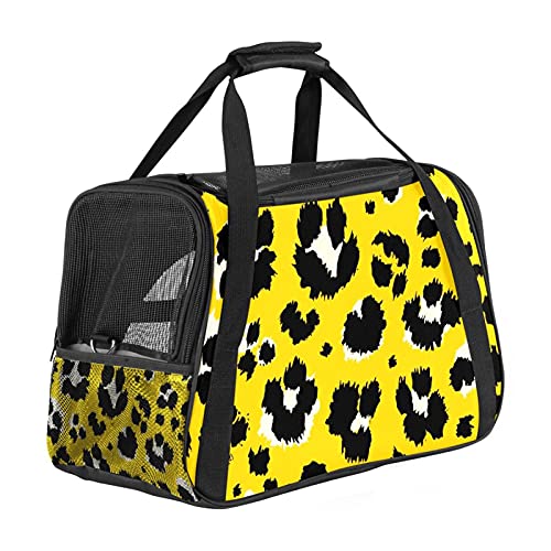 Haustier-Transporttasche mit Leopardenmuster, weich, für Katzen, Hunde, Welpen, bequem, faltbar, für Fluggesellschaften zugelassen von Eslifey