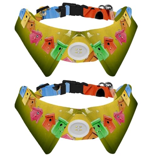 Hundehalsband mit Fliege und Glocke, Vogelhäuser, verstellbares Revers-Design, Katzenfliege, Halsband für kleine Haustiere, 2 Stück Hundehalsband mit Fliege und Glocke, Vogelhäuser, verstellbares Revers-Design, Katzenfliege, Halsband für kleine Haustiere, 2 Stück von Eslifey