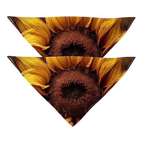 Hundehalstuch, 2 Stück, Sonnenblumen-Blühender Haustierschal, Chiffon, Halstücher, Dreieck-Lätzchen, Zubehör für kleine, mittelgroße und große Hunde, Welpen, Haustiere von Eslifey