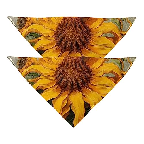 Hundehalstuch, 2 Stück, Sonnenblumen-Oktopus, Haustierschal, Chiffon, Halstücher, Dreieck-Lätzchen, Zubehör für kleine, mittelgroße und große Hunde, Welpen, Haustiere Hundehalstuch, 2 Stück, Sonnenblumen-Oktopus, Haustierschal, Chiffon, Halstücher, Dreieck-Lätzchen, Zubehör für kleine, mittelgroße und große Hunde, Welpen, Haustiere von Eslifey