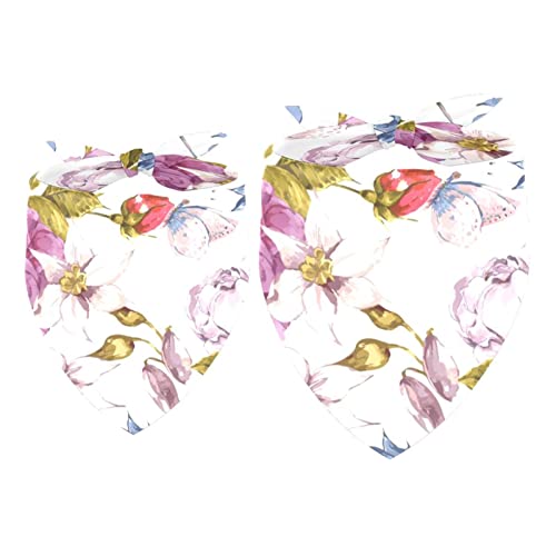 Hundehalstuch, 2 Stück, Vögel und Blumen, Malerei, Haustierschal, Chiffon-Bandanas Dreieck-Lätzchen, Zubehör für kleine, mittelgroße und große Hunde, Welpen, Haustiere Hundehalstuch, 2 Stück, Vögel und Blumen, Malerei, Haustierschal, Chiffon-Bandanas Dreieck-Lätzchen, Zubehör für kleine, mittelgroße und große Hunde, Welpen, Haustiere von Eslifey