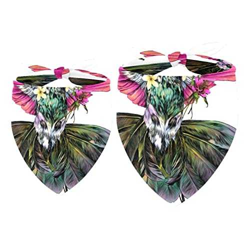 Hundehalstuch, 2 Stück, Vogel, Kolibri, florales Haustier-Schal, Chiffon-Halstuch, Dreieck-Lätzchen, Zubehör für kleine, mittelgroße und große Hunde, Welpen, Haustiere Hundehalstuch, 2 Stück, Vogel, Kolibri, florales Haustier-Schal, Chiffon-Halstuch, Dreieck-Lätzchen, Zubehör für kleine, mittelgroße und große Hunde, Welpen, Haustiere von Eslifey