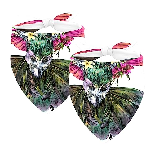 Hundehalstuch, 2 Stück, Vogel, Kolibri, florales Haustier-Schal, Chiffon-Halstuch, Dreieck-Lätzchen, Zubehör für kleine, mittelgroße und große Hunde, Welpen, Haustiere Hundehalstuch, 2 Stück, Vogel, Kolibri, florales Haustier-Schal, Chiffon-Halstuch, Dreieck-Lätzchen, Zubehör für kleine, mittelgroße und große Hunde, Welpen, Haustiere von Eslifey