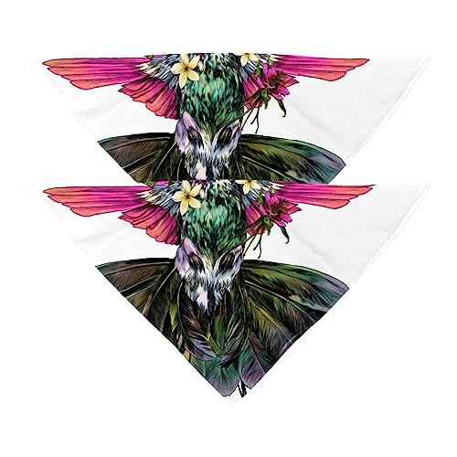 Hundehalstuch, 2 Stück, Vogel Kolibri, Blumenmuster, Chiffon, Halstücher, Dreieck-Lätzchen, Zubehör für kleine, mittelgroße und große Hunde, Welpen, Haustiere Hundehalstuch, 2 Stück, Vogel Kolibri, Blumenmuster, Chiffon, Halstücher, Dreieck-Lätzchen, Zubehör für kleine, mittelgroße und große Hunde, Welpen, Haustiere von Eslifey