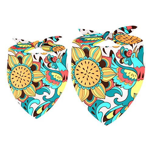 Hundehalstuch, 2 Stück, Vogel-Phönix und Sonnenblume, Haustierschal, Chiffon-Halstuch, Dreieck-Lätzchen, Zubehör für kleine, mittelgroße und große Hunde, Welpen, Haustiere Hundehalstuch, 2 Stück, Vogel-Phönix und Sonnenblume, Haustierschal, Chiffon-Halstuch, Dreieck-Lätzchen, Zubehör für kleine, mittelgroße und große Hunde, Welpen, Haustiere von Eslifey
