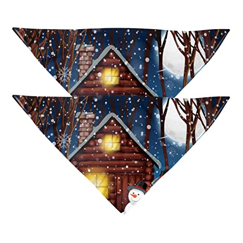Hundehalstuch, 2 Stück, Weihnachtsmann Schneemann Hütte im Winter Holz Haustier Schal, Chiffon Bandanas Dreieck Lätzchen Zubehör für kleine, mittelgroße und große Hunde Welpen Haustiere Hundehalstuch, 2 Stück, Weihnachtsmann Schneemann Hütte im Winter Holz Haustier Schal, Chiffon Bandanas Dreieck Lätzchen Zubehör für kleine, mittelgroße und große Hunde Welpen Haustiere von Eslifey