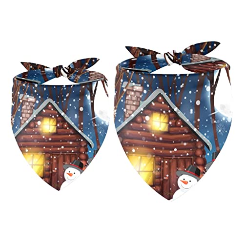 Hundehalstuch, 2 Stück, Weihnachtsmann Schneemann Hütte im Winter Holz Haustier Schal, Chiffon Bandanas Dreieck Lätzchen Zubehör für kleine, mittelgroße und große Hunde Welpen Haustiere Hundehalstuch, 2 Stück, Weihnachtsmann Schneemann Hütte im Winter Holz Haustier Schal, Chiffon Bandanas Dreieck Lätzchen Zubehör für kleine, mittelgroße und große Hunde Welpen Haustiere von Eslifey
