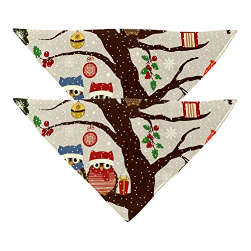 Hundehalstuch, 2 Stück, Winter-Weihnachtsmütze, Eule, Vogel auf Baum, Haustierschal, Chiffon-Halstuch, Dreieck-Lätzchen, Zubehör für kleine, mittelgroße und große Hunde, Welpen, Haustiere Hundehalstuch, 2 Stück, Winter-Weihnachtsmütze, Eule, Vogel auf Baum, Haustierschal, Chiffon-Halstuch, Dreieck-Lätzchen, Zubehör für kleine, mittelgroße und große Hunde, Welpen, Haustiere von Eslifey
