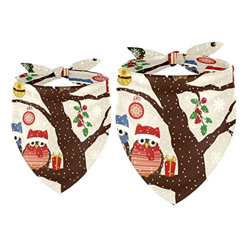 Hundehalstuch, 2 Stück, Winter-Weihnachtsmütze, Eule, Vogel auf Baum, Haustierschal, Chiffon-Halstuch, Dreieck-Lätzchen, Zubehör für kleine, mittelgroße und große Hunde, Welpen, Haustiere Hundehalstuch, 2 Stück, Winter-Weihnachtsmütze, Eule, Vogel auf Baum, Haustierschal, Chiffon-Halstuch, Dreieck-Lätzchen, Zubehör für kleine, mittelgroße und große Hunde, Welpen, Haustiere von Eslifey