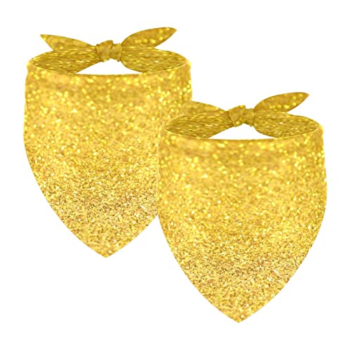 Hundehalstuch, 2 Stück, abstraktes Gold, Glitzer, Haustier-Schal, Chiffon, Bandana, Dreieck-Lätzchen, Zubehör für kleine, mittelgroße und große Hunde, Welpen, Haustiere Hundehalstuch, 2 Stück, abstraktes Gold, Glitzer, Haustier-Schal, Chiffon, Bandana, Dreieck-Lätzchen, Zubehör für kleine, mittelgroße und große Hunde, Welpen, Haustiere von Eslifey