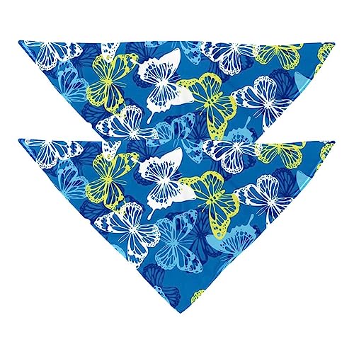 Hundehalstuch, Chiffon-Halstuch, Dreieck-Lätzchen, Zubehör für kleine, mittelgroße und große Hunde, Welpen, Haustiere, Blau, 2 Stück Hundehalstuch, Chiffon-Halstuch, Dreieck-Lätzchen, Zubehör für kleine, mittelgroße und große Hunde, Welpen, Haustiere, Blau, 2 Stück von Eslifey