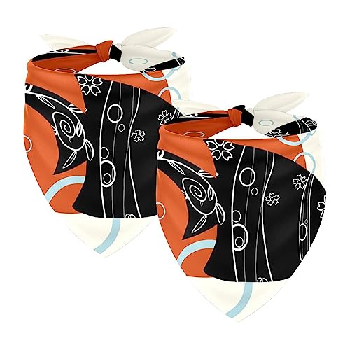 Hundehalstuch, Fisch-Silhouette, Haustierschal, Chiffon-Bandana, dreieckiges Lätzchen, Zubehör für kleine, mittelgroße und große Hunde, Welpen, Haustiere, 2 Stück von Eslifey