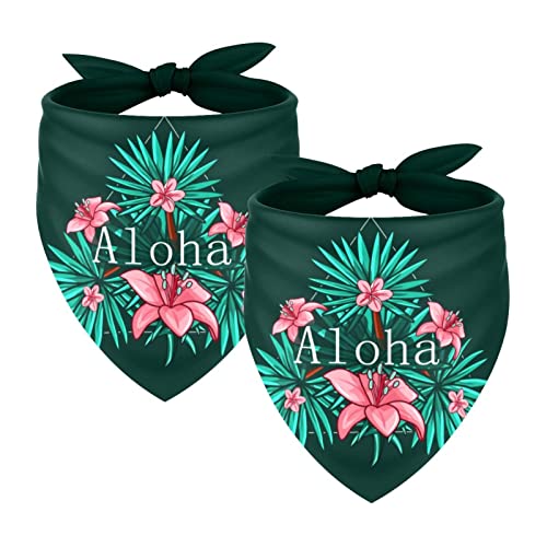 Hundehalstuch, Hawaii-Aloha-Blätter, Haustier-Schal, Chiffon-Halstuch, Dreieck-Lätzchen, Zubehör für kleine, mittelgroße und große Hunde, Welpen, Haustiere, 2 Stück Hundehalstuch, Hawaii-Aloha-Blätter, Haustier-Schal, Chiffon-Halstuch, Dreieck-Lätzchen, Zubehör für kleine, mittelgroße und große Hunde, Welpen, Haustiere, 2 Stück von Eslifey