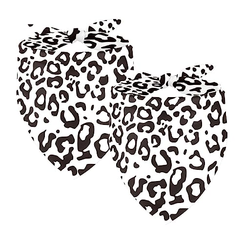 Hundehalstuch, Leopardenmuster, Chiffon-Halstuch, Dreiecks-Lätzchen, Zubehör für kleine, mittelgroße und große Hunde, Welpen, Haustiere, 2 Stück von Eslifey