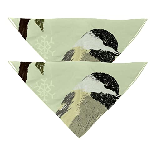 Hundehalstuch, Merry Christmas, Vogel-Haustierschal, Chiffon-Halstuch, Dreiecks-Lätzchen, Zubehör für kleine, mittelgroße und große Hunde, Welpen, Haustiere, 2 Stück von Eslifey