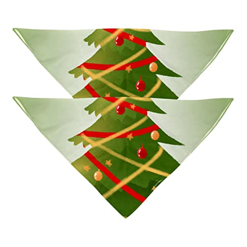 Hundehalstuch, Merry Christmas Tree Haustierschal, Chiffon-Halstuch, Dreieck-Lätzchen, Zubehör für kleine, mittelgroße und große Hunde, Welpen, Haustiere, 2 Stück von Eslifey