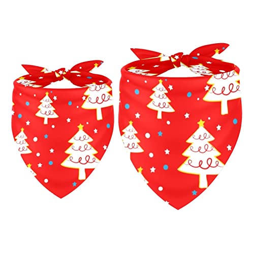 Hundehalstuch, Merry Christmas Tree Pattern Pet Scarf, Chiffon Bandanas Dreieck Lätzchen Zubehör für kleine, mittelgroße und große Hunde, Welpen, Haustiere, 2 Stück Hundehalstuch, Merry Christmas Tree Pattern Pet Scarf, Chiffon Bandanas Dreieck Lätzchen Zubehör für kleine, mittelgroße und große Hunde, Welpen, Haustiere, 2 Stück von Eslifey