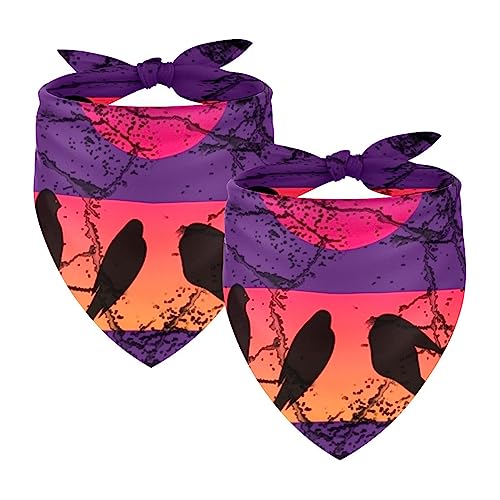 Hundehalstuch, Sonnenuntergang, Vogel, Tier-Silhouette, Haustier-Schal, Chiffon-Bandana, Dreieck-Lätzchen, Zubehör für kleine, mittelgroße und große Hunde, Welpen, Haustiere, 2 Stück Hundehalstuch, Sonnenuntergang, Vogel, Tier-Silhouette, Haustier-Schal, Chiffon-Bandana, Dreieck-Lätzchen, Zubehör für kleine, mittelgroße und große Hunde, Welpen, Haustiere, 2 Stück von Eslifey