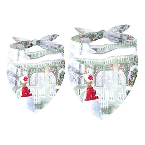 Hundehalstuch, Weihnachtsbaum, Winter, Schnee, Haustierschal, Chiffon-Halstuch, Dreieck-Lätzchen, Zubehör für kleine, mittelgroße und große Hunde, Welpen, Haustiere, 2 Stück Hundehalstuch, Weihnachtsbaum, Winter, Schnee, Haustierschal, Chiffon-Halstuch, Dreieck-Lätzchen, Zubehör für kleine, mittelgroße und große Hunde, Welpen, Haustiere, 2 Stück von Eslifey