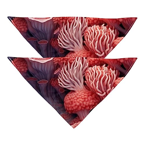 Hundehalstuch, buntes Korallenmuster, Chiffon, Dreieck-Lätzchen, Zubehör für kleine, mittelgroße und große Hunde, Welpen, Haustiere, no617, 2 Stück Hundehalstuch, buntes Korallenmuster, Chiffon, Dreieck-Lätzchen, Zubehör für kleine, mittelgroße und große Hunde, Welpen, Haustiere, no617, 2 Stück von Eslifey