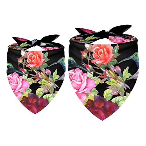 Hundehalstuch, exotische Vögel, Blumen, Haustierschal, Chiffon-Halstuch, Dreiecks-Lätzchen, Zubehör für kleine, mittelgroße und große Hunde, Welpen, Haustiere, 2 Stück Hundehalstuch, exotische Vögel, Blumen, Haustierschal, Chiffon-Halstuch, Dreiecks-Lätzchen, Zubehör für kleine, mittelgroße und große Hunde, Welpen, Haustiere, 2 Stück von Eslifey