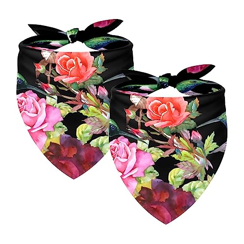 Hundehalstuch, exotische Vögel, Blumen, Haustierschal, Chiffon-Halstuch, Dreiecks-Lätzchen, Zubehör für kleine, mittelgroße und große Hunde, Welpen, Haustiere, 2 Stück Hundehalstuch, exotische Vögel, Blumen, Haustierschal, Chiffon-Halstuch, Dreiecks-Lätzchen, Zubehör für kleine, mittelgroße und große Hunde, Welpen, Haustiere, 2 Stück von Eslifey