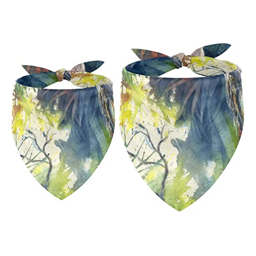 Hundehalstuch, tropische Kunst, Vögel, Malerei, Haustierschal, Chiffon-Bandana, Dreieck-Lätzchen, Zubehör für kleine, mittelgroße und große Hunde, Welpen, Haustiere, 2 Stück Hundehalstuch, tropische Kunst, Vögel, Malerei, Haustierschal, Chiffon-Bandana, Dreieck-Lätzchen, Zubehör für kleine, mittelgroße und große Hunde, Welpen, Haustiere, 2 Stück von Eslifey