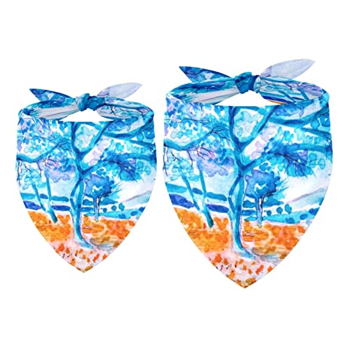 Hundehalstücher, 2 Stück, Gartenfeld, Landschaft, Naturstraße, Haustierschal, Chiffon-Bandana, Dreieck-Lätzchen, Zubehör für kleine, mittelgroße und große Hunde, Welpen, Haustiere Hundehalstücher, 2 Stück, Gartenfeld, Landschaft, Naturstraße, Haustierschal, Chiffon-Bandana, Dreieck-Lätzchen, Zubehör für kleine, mittelgroße und große Hunde, Welpen, Haustiere von Eslifey