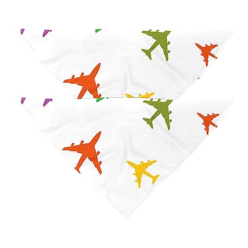 Hundehalstücher, bunt, Flugzeug-Haustierschal, Chiffon, Halstücher, Dreieck-Lätzchen, Zubehör für kleine, mittelgroße und große Hunde, Welpen, Haustiere, 2 Stück Hundehalstücher, bunt, Flugzeug-Haustierschal, Chiffon, Halstücher, Dreieck-Lätzchen, Zubehör für kleine, mittelgroße und große Hunde, Welpen, Haustiere, 2 Stück von Eslifey
