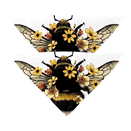 Hundehalstücher, flauschige Bienen-Blumen, Haustierschal, Chiffon, Halstücher, Dreieck-Lätzchen, Zubehör für kleine, mittelgroße und große Hunde, Welpen, Haustiere, 2 Stück Hundehalstücher, flauschige Bienen-Blumen, Haustierschal, Chiffon, Halstücher, Dreieck-Lätzchen, Zubehör für kleine, mittelgroße und große Hunde, Welpen, Haustiere, 2 Stück von Eslifey