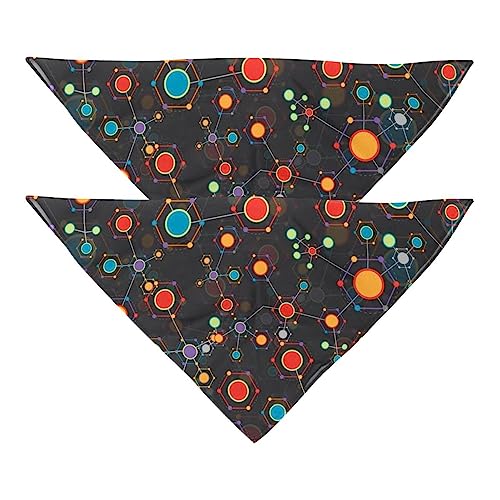 Hundehalstücher für Hunde, sechseckige Geometrie, Chiffon, Dreieck-Lätzchen, Zubehör für kleine, mittelgroße und große Hunde, Welpen, Haustiere, 2 Stück von Eslifey