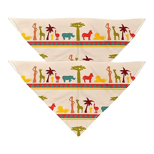 Hundehalstücher mit afrikanischem Muster, Chiffon, Dreieck-Lätzchen, Zubehör für kleine, mittelgroße und große Hunde, Welpen, Haustiere, 2 Stück von Eslifey