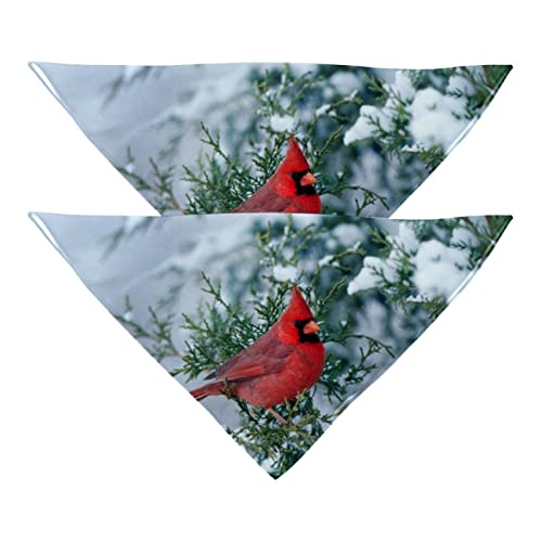 Hundehalstücher mit rotem Vogel, 2 Stück, Chiffon-Halstuch, Dreiecks-Lätzchen, Zubehör für kleine, mittelgroße und große Hunde, Welpen, Haustiere von Eslifey